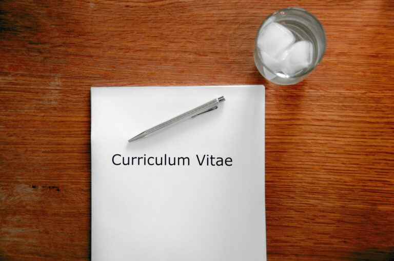 CV ( Curriculum Vitae) on a desk of a rec2rec agency